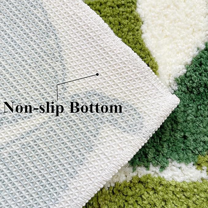 Bath Mat for Bathroom Cute Moss Decor Rug Non Slip Shaggy Bedroom Decor Home Entryway Door Mat 35.4''x23.6''