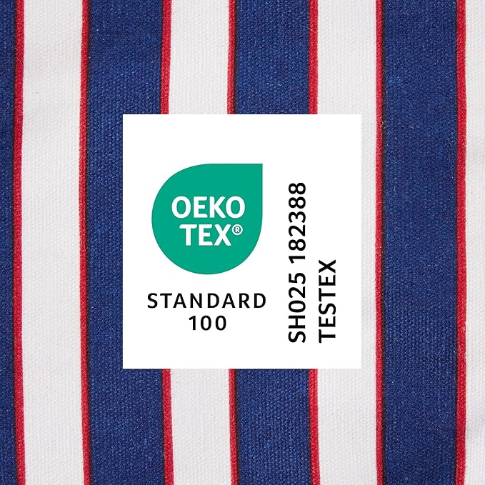 Kate Spade New York Botanical Stripe Mini Oven Mitt 2-Pack Set, 5.5" x 8", Navy Blue/Red