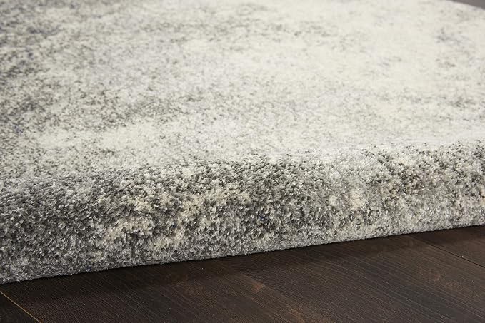 Nourison Home Passion 8' x Round Charcoal Ivory Fabric Modern Area Rug (8' Round)
