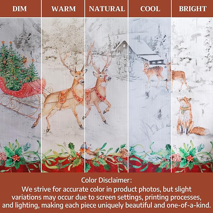 Maison d' Hermine Table Cloth Rectangle Table 100% Cotton 70 x 90 Inches Fall Tablecloth Reusable Everyday Use for Thanksgiving Christmas Decorations Dining Farmhouse Party (Christmas Tradition)