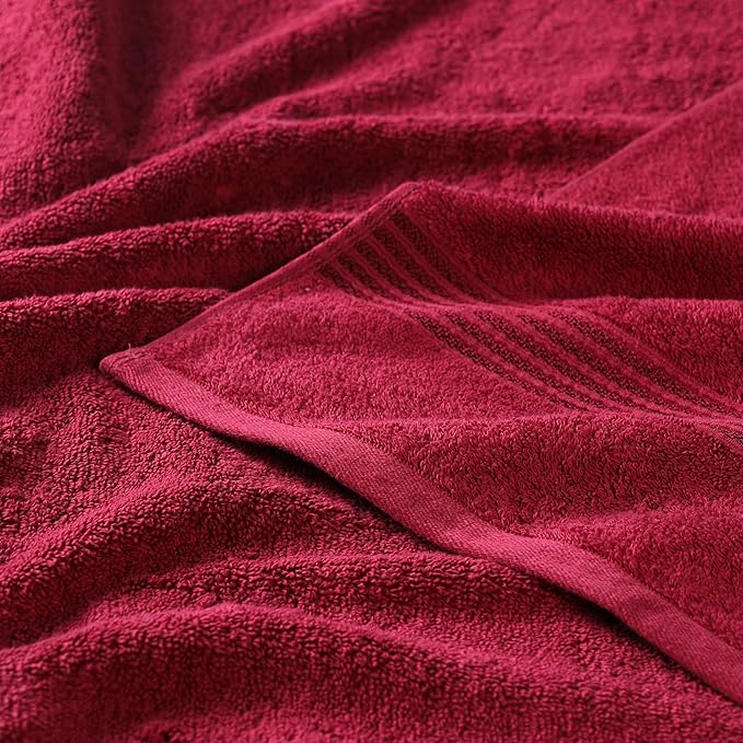 Superior Heritage Egyptian Cotton Face Towel Set, Small Towels for Kitchen, Home Bathroom, Guest Bath, Luxury Essentials, Plush, Absorbent Basics, Washcloths, Spa, Hotel, Resort, Set of 10, Burgundy