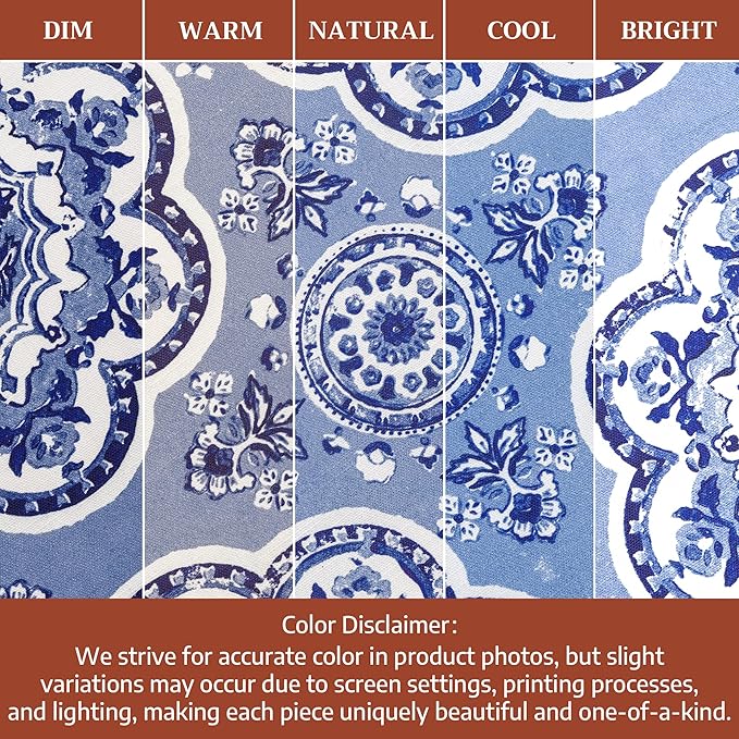Maison d' Hermine Table Cloth Rectangle Table 100% Cotton 60 x 120 Inches Tablecloth Reusable Decorative for Dining Room Farmhouse Home Valentines Day Decorations Spring Summer - Melodie Bleue