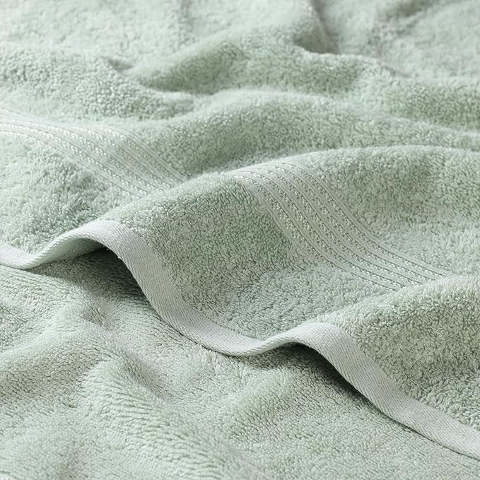 Superior Heritage Egyptian Cotton 6 Piece Towel Set, Heavyweight Towels for Bathroom, Guest Bath, Luxury Home Decor, Plush Absorbent Essentials, Includes 2 Bath, 2 Hand, 2 Face Towels, Sage