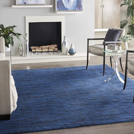Nourison Home Nourison Essentials Midnight Blue 7' x 10' Area Rug - Easy Clean, Non Shedding, Bed Room, Living Room, Dining Room, Kitchen (7' x 10')