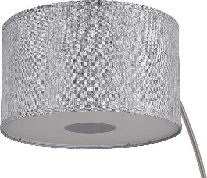Major-Q Bedrooms Modern 81" Arc Tall Floor Living Room-Stand Up Arching Lamp Grey Drum Style Shade and Marble Base