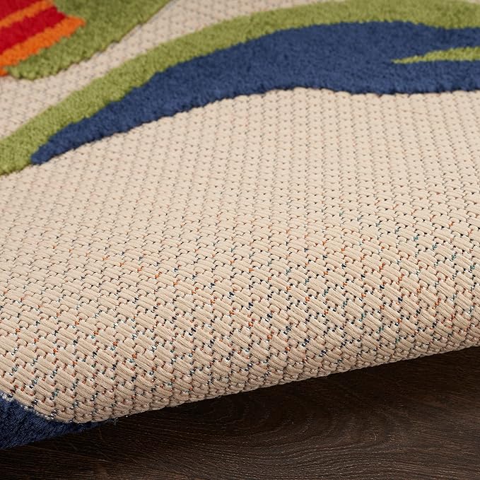 Nourison Home Aloha Multicolor 2'8" x 4' Area Rug - Easy Clean, Non Shedding, Bed Room, Living Room, Dining Room, Kitchen (3' x 4')