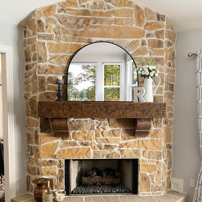 CIRCUMI Arched Wall Mirror, 36"x30" Black Arched Mirror with Tempered Glass, Metal Frame, Large Size for Entryway Table, Mantel,Living Room,Over Sink,Arch Mirror for Decor,Shatterproof&Crystal-Clear