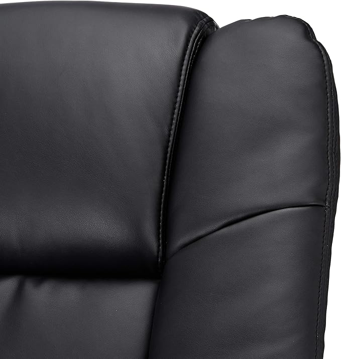 Argus Swivel Recliner with Ottoman, PU Leather & Wood Base Reclining Chair with Footrest, Ultra-Plush Double Foam for Living Room, Bedroom and Office, Set of 1