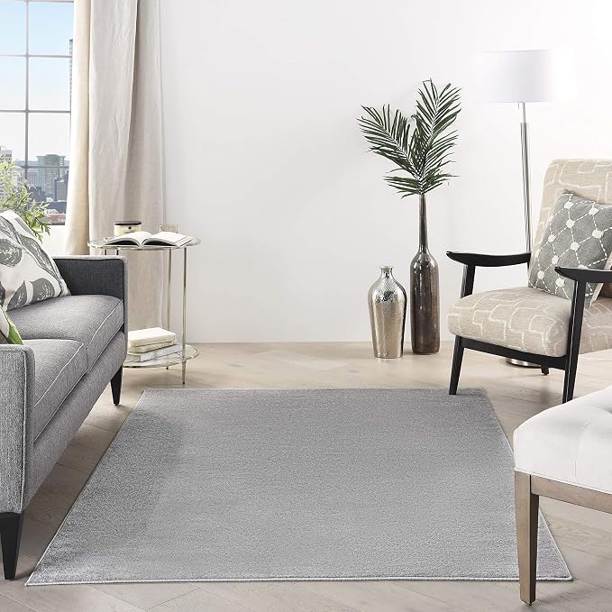 Nourison Home Nourison Essentials Silver Grey 5' x 7' Area Rug - Easy Clean, Non Shedding, Bed Room, Living Room, Dining Room, Kitchen (5' x 7')