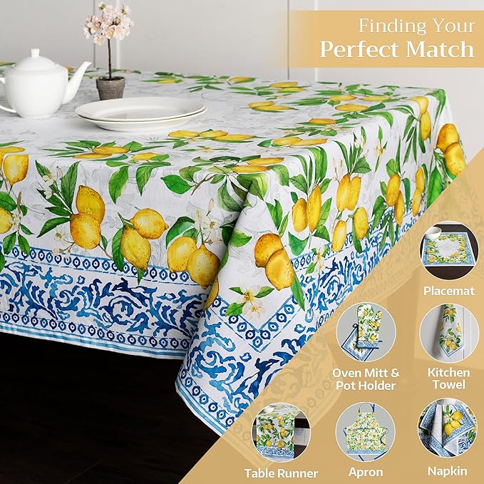 Maison d' Hermine Table Cloth Rectangle Table 100% Cotton 70 x 108 Inches Tablecloth Reusable Decorative for Dining Room Farmhouse Home Valentines Day Decorations Spring Summer - Cedrat