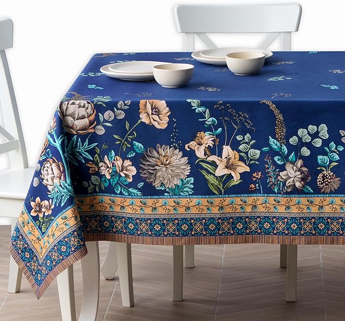 Maison d' Hermine Premium Table Cloth Square Table 100% Combed Cotton 70 x 70 Inches Tablecloth Reusable Decorative for Dining Room, Farmhouse, Home, Party, Festive & Wedding - Artichoke
