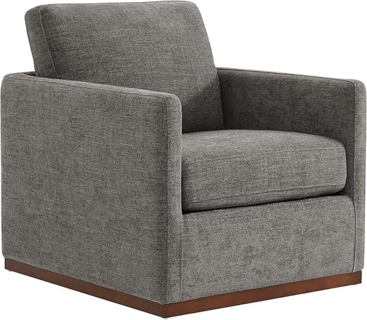 CHITA Swivel Accent Chair, FSC Certified Mid Century Modern Arm Chair for Living Room and Bedroom, Fully Assembled, Grey