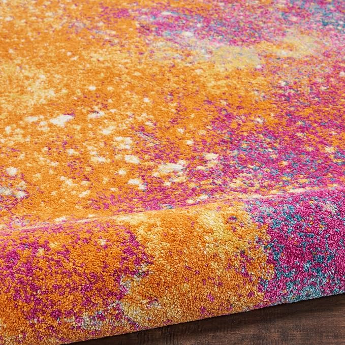 Nourison Home Passion Sunburst 6' x 9' Area Rug - Easy Clean, Non Shedding, Bed Room, Living Room, Dining Room, Kitchen (6' x 9')