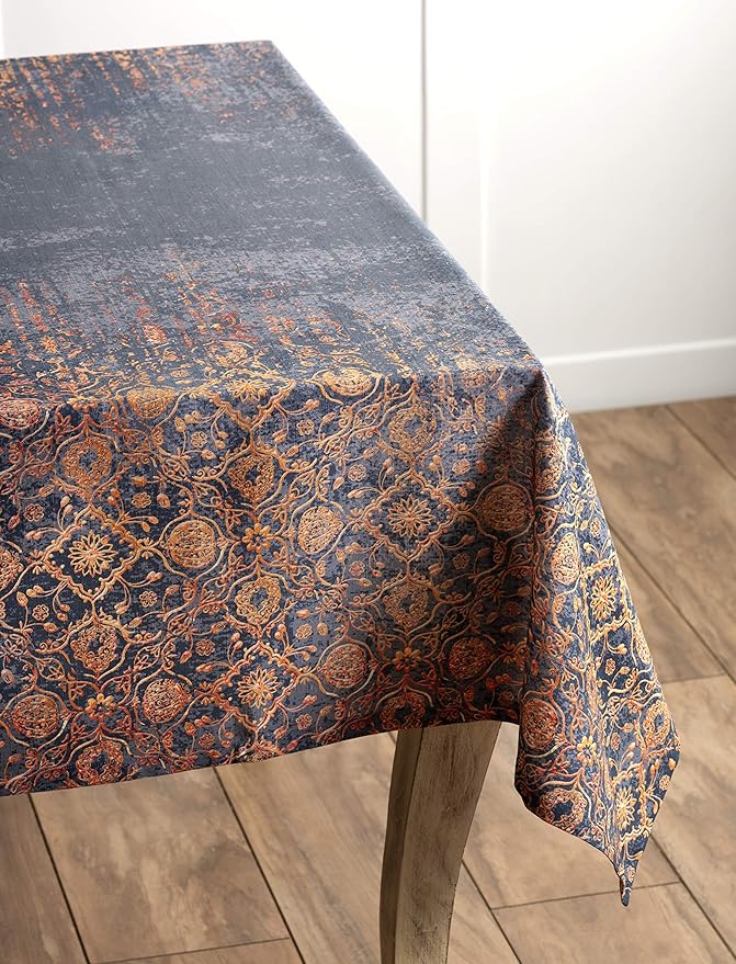 Maison d' Hermine Table Cloth Rectangle Table 100% Cotton 70 x 90 Inches Fall Tablecloth Reusable Everyday Use for Thanksgiving Christmas Decorations Dining Farmhouse Party (Imperfection)