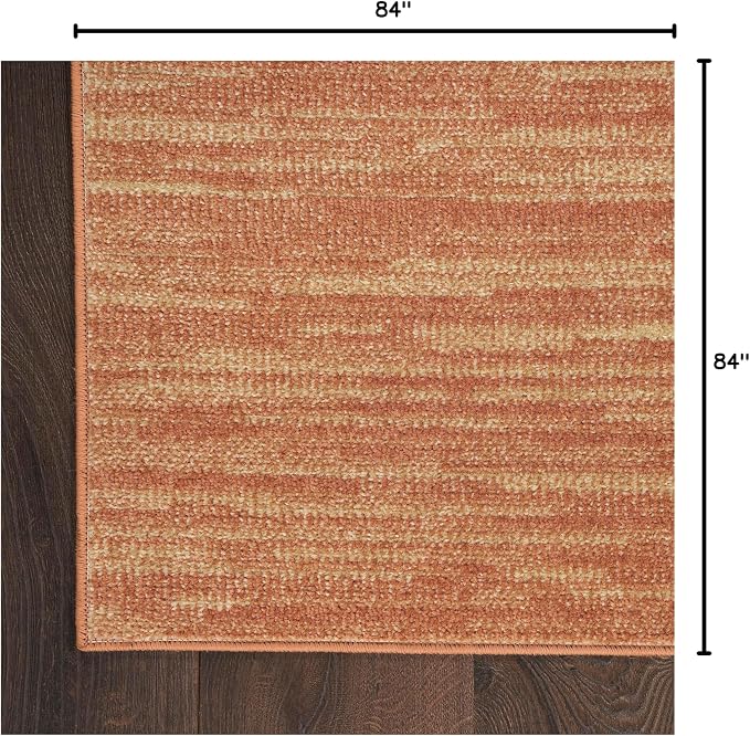 Nourison Home Nourison Essentials Rust 7' x Square Area Rug - Easy Clean, Non Shedding, Bed Room, Living Room, Dining Room, Kitchen (7' x Square)