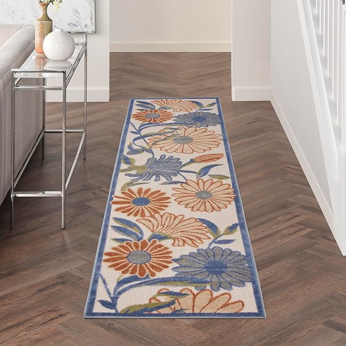 Nourison Home Aloha Beige Multicolor 2'3" x 8' Area Rug - Easy Clean, Non Shedding, Bed Room, Living Room, Dining Room, Kitchen (8' Runner)