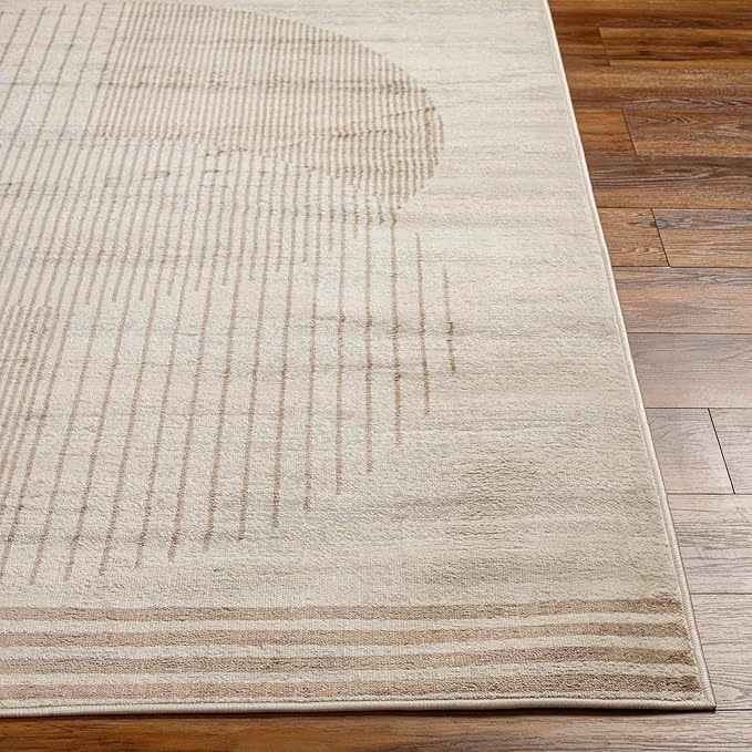Mark&Day Area Rugs, 3x7 Lakin Modern Light Brown Runner Area Rug, Cream Tan Light Slate Carpet for Hallway, Kitchen, Bedroom or Living Room (2'7" x 7'3" Runner)