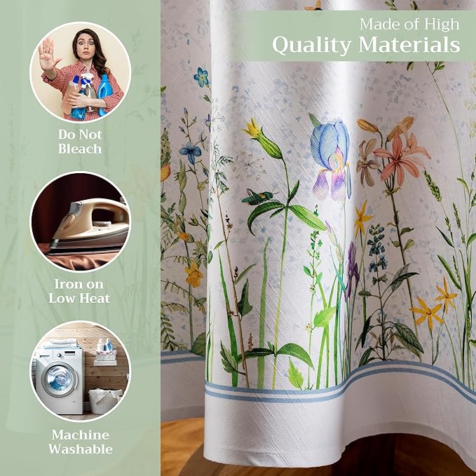 Maison d' Hermine Table Cloth Round Table 100% Cotton 63 Round Inches Tablecloth Reusable Decorative for Dining Room Farmhouse Home Valentines Day Decorations Spring Summer - Fleurs De Mai