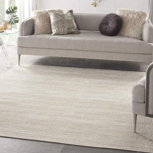 Nourison Home Nourison Essentials Ivory Beige 7' x Square Area Rug - Easy Clean, Non Shedding, Bed Room, Living Room, Dining Room, Kitchen (7' x Square)