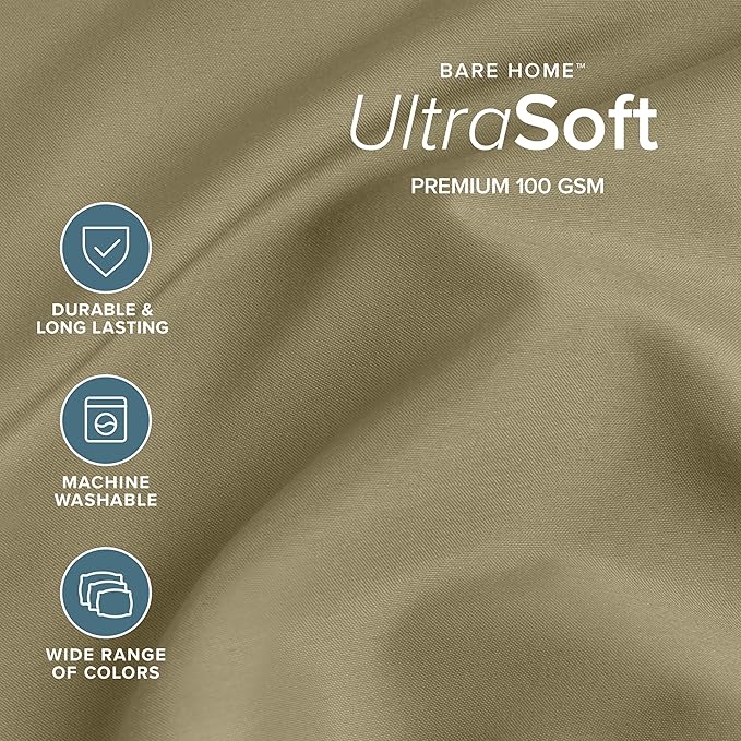 Bare Home Full Sheet Set - 1800 Ultra-Soft Microfiber Full Bed Sheets - Double Brushed - Deep Pockets - Easy Fit - 4 Piece Set - Bedding Sheets & Pillowcases (Full, Olive)