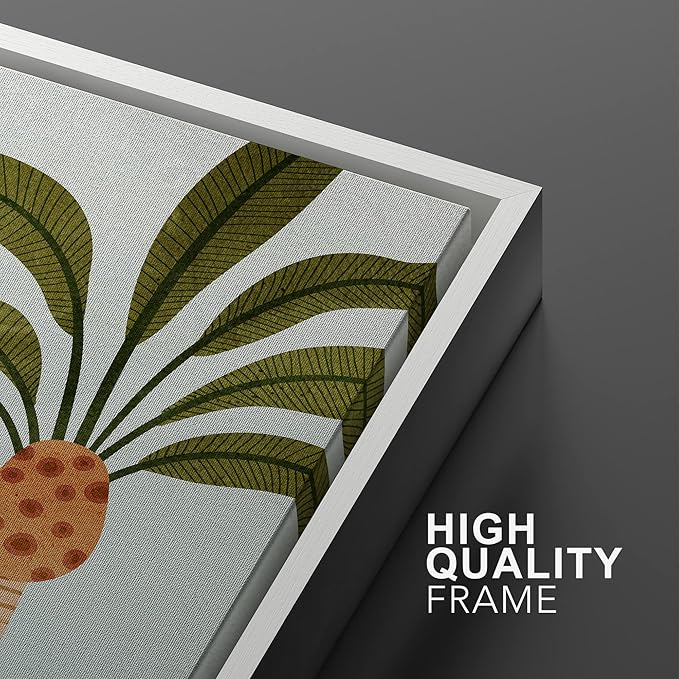 IDEA4WALL Framed Canvas Print Wall Art Set Wild Tropical Jungle Safari Cheetah & Monkey Nature Wilderness Digital Art Modern Art Decorative Animal for Living Room, Bedroom, Office - 16"x24"x2 White