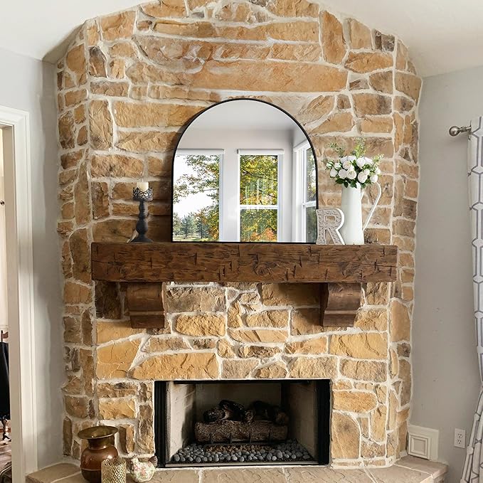 CIRCUMI Arched Wall Mirror, 30"x30" Black Arched Mirror with Tempered Glass, Metal Frame, Large Size for Entryway Table, Mantel,Living Room,Over Sink,Arch Mirror for Decor,Shatterproof&Crystal-Clear
