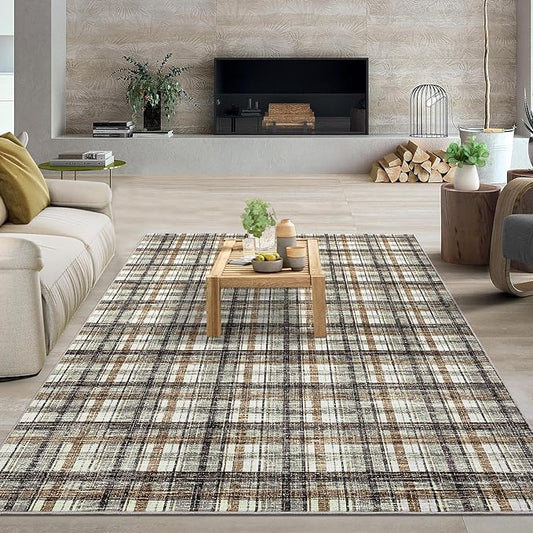 Large Area Rug 10x13 Rug for Living Room Modern Washable Rugs Non Slip Soft Low Pile Throw Rugs Stain Resistant Carpet for Bedroom Office Dining Room Nursery 10'x13'