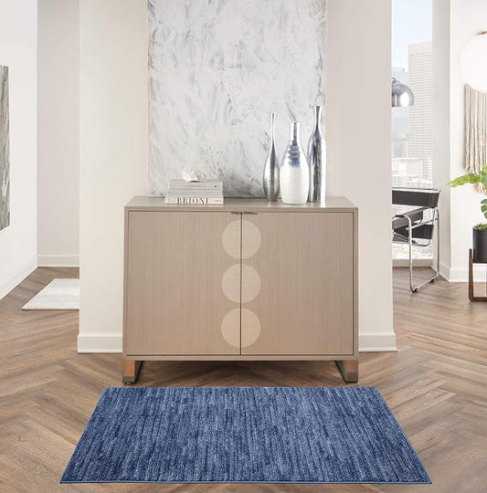 Nourison Home Nourison Essentials Navy Blue 3' x 5' Area Rug - Easy Clean, Non Shedding, Bed Room, Living Room, Dining Room, Kitchen (3' x 5')