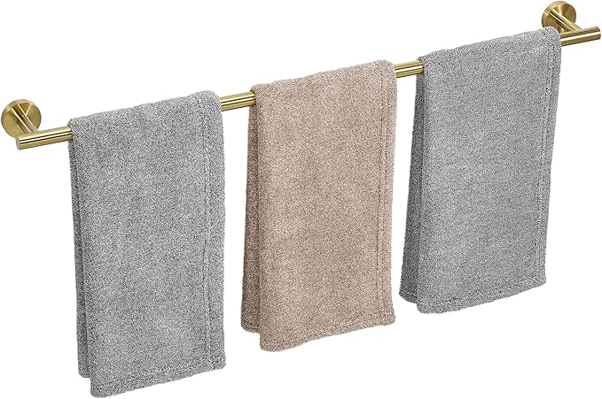Brushed Gold Towel Bar, 30 Inch Towel Racks for Bathroom Wall Mounted, Thicken SUS304 Stainless Steel Heavy Duty Hand Towel Holder Organizer, Bathroom Accessories, Total Length 32.5 Inch