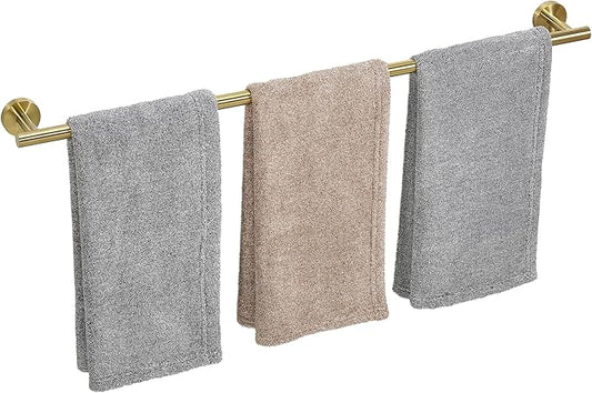 Brushed Gold Towel Bar, 30 Inch Towel Racks for Bathroom Wall Mounted, Thicken SUS304 Stainless Steel Heavy Duty Hand Towel Holder Organizer, Bathroom Accessories, Total Length 32.5 Inch