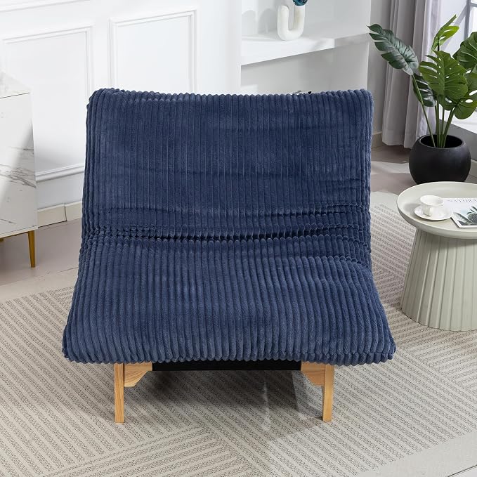 Living Room Chairs Comfy Accent Reading Chair Giant Bean Bag Cloud Chair with Frame for Adults Oversized Beanbag Lounge Sofa for Bedroom (Blue)