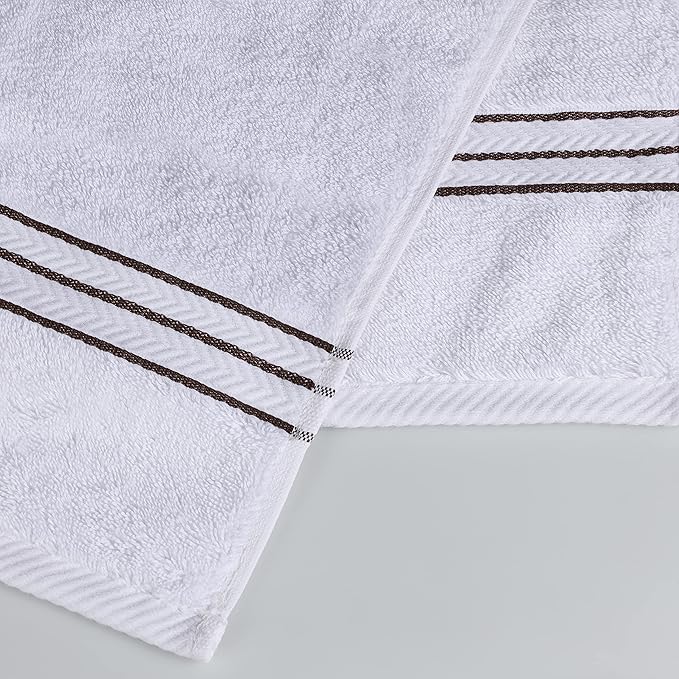 Superior Turkish Cotton Ultra-Plush 8-Piece Towel Set, Ideal for Master Bath, Guest Bathroom, Fast Drying, Shower, Spa, Face/Washcloths, Hand, Bath Towels, Absorbent, Home Basics, Chocolate