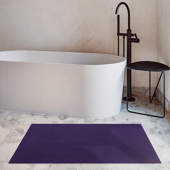 Cotton Paradise 100% Cotton Turkish Bathmat Rug, Soft Absorbent Quick Dry Non Slip, 20x34 Bathmat Rug, Violet Purple