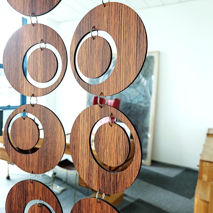 18PCS Retro Mid Century Modern Wall Art MCM Decor for Living Room Bedroom Kitchen Study, Walnut Wood Texture 16.5"x51.3"