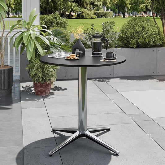 Sophia & William 30" Round Bistro Table,Outdoor Coffee Table，Round Outdoor Small Table Modern Style for Porch Pool Balcony Deck Bronze