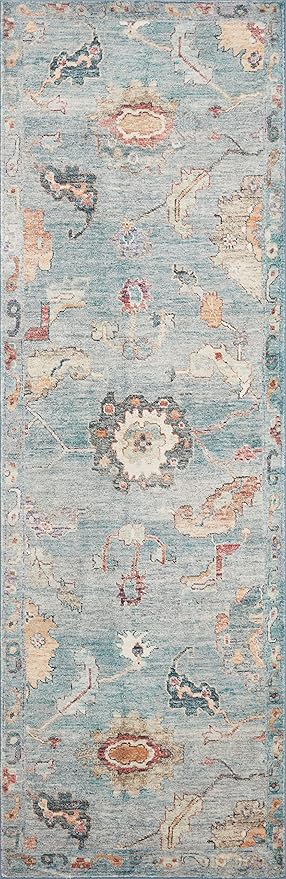 Loloi Margot Collection MAT-06 Denim/Multi 8'-6" x 11'-6" Area Rug feat. CloudPile, No-Shed Easy Clean Large Patterned Area Rug for Living Room, Bedroom, Dining Area
