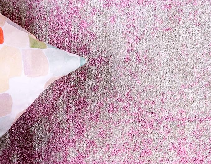 Unique Loom Bromley Collection Area Rug - Wells (2' x 13' 1" Runner, Pink/ Ivory)