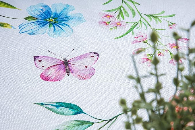 Maison d' Hermine Table Cloth Rectangle Table 100% Cotton 70 x 108 Inches Tablecloth Reusable Decorative for Dining Room Farmhouse Home Valentines Day Decorations Spring Summer - Just Floral