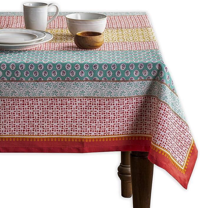 Maison d' Hermine Table Cloth Rectangle Table 100% Cotton 60 x 120 Inches Tablecloth Reusable Decorative for Dining Room Farmhouse Home Valentines Day Decorations Spring Summer - Provence