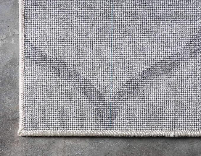 Unique Loom Trellis Frieze Collection Area Rug - Rounded (4' 1" x 6' 1", Ivory/ Gray)