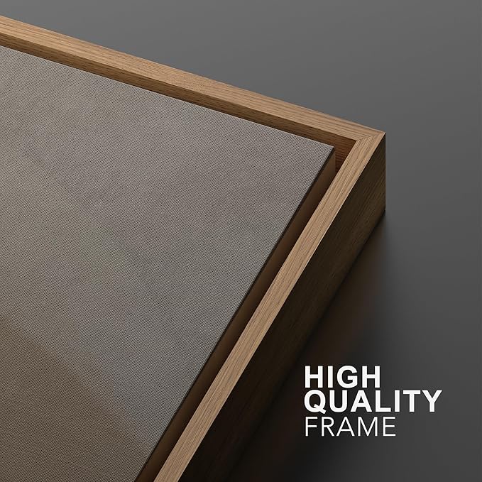 IDEA4WALL Framed Canvas Print Wall Art Set Neutral Earth Tone Abstract Beige and Taupe Color Block Illustrations Modern Art Decorative Calm/Zen for Living Room, Bedroom, Office - 16"x24"x2 Natural