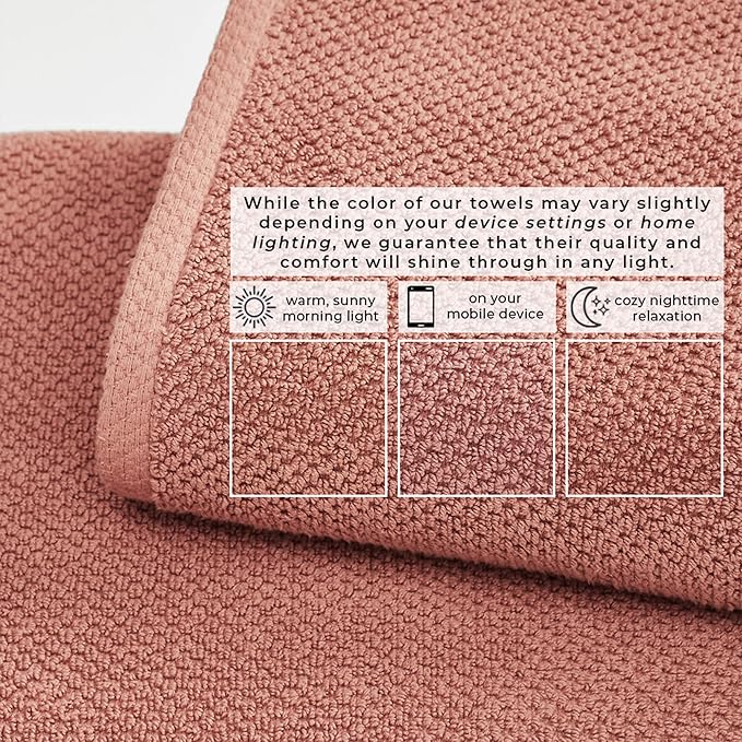 Great Bay Home 100% Cotton Oversized 2 Pack 68x35 Extra Large Towel Set - Absorbent, Quick-Drying, Durable Oversized Bath Sheets for Bathroom Décor (Desert Rose)