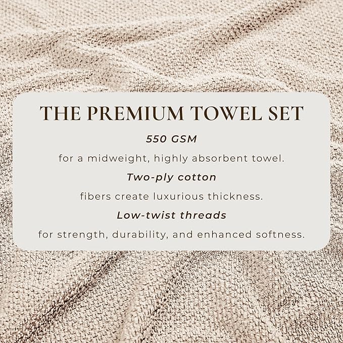 Great Bay Home Taupe Bath Towel – 100% Cotton Single Towel 54"x27", Absorbent & Quick-Drying, Soft & Durable