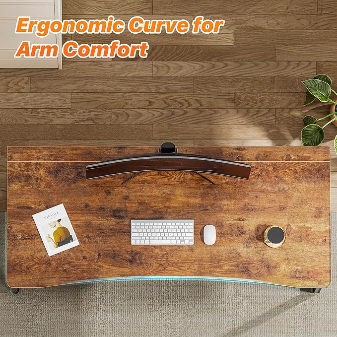 Huuger Folding Desk for Small Spaces, 47.2 Inch Foldable Computer Table, for Home Office, Study, Bedroom, Dorm, Space Saving, Small Writing Work Office Computer Desk, Easy to Fold, Rustic Brown