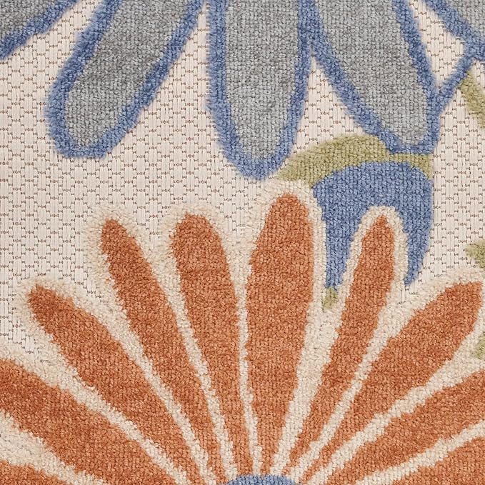 Nourison Home Aloha Beige Multicolor 3'6" x 5'6" Area Rug - Easy Clean, Non Shedding, Bed Room, Living Room, Dining Room, Kitchen (4' x 6')
