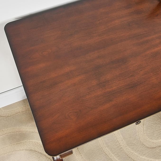 Biaco Set of 2 Mid-Century Home Office Computer Desk with 2 Storage Drawers,Large Computer Office Desk Workstation with X Carved Legs Executive Desk for Home Office Dark Cherry Red(Table ONLY!)