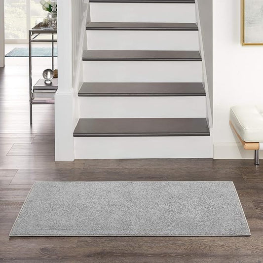 Nourison Home Nourison Essentials Silver Grey 2' x 4' Area Rug - Easy Clean, Non Shedding, Bed Room, Living Room, Dining Room, Kitchen (2' x 4')