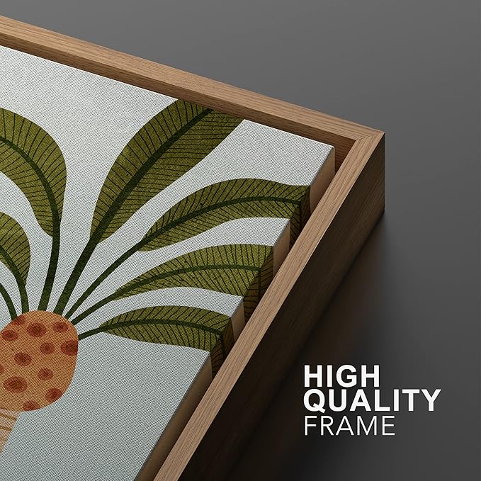 IDEA4WALL Framed Canvas Print Wall Art Set Wild Tropical Jungle Safari Cheetah & Monkey Nature Wilderness Digital Art Modern Art Decorative Animal for Living Room, Bedroom, Office - 24"x36"x2 Natural