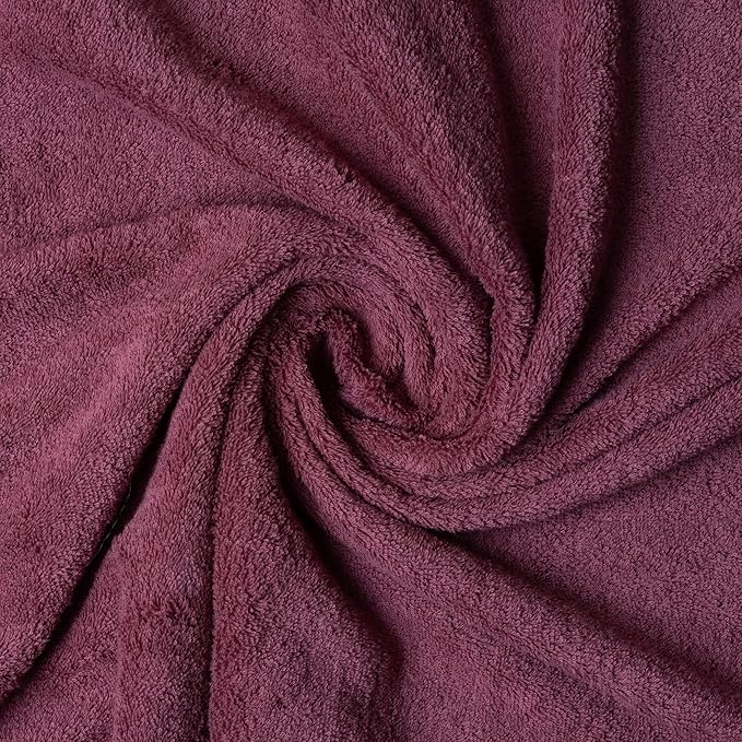 Melissa Linen Hand Towels, Set of 2, 100% Turkish Cotton Face Hand Towels for Bathroom, 20 in x 35 in, Absorbent, Quick Dry, Spa and Hotel Quality Bathroom Towels, Dark Reddish Purple