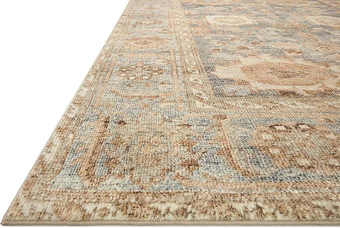 Loloi Margot Collection MAT-03 Ocean/Spice 8'-6" x 11'-6" Area Rug feat. CloudPile, No-Shed Easy Clean Large Patterned Area Rug for Living Room, Bedroom, Dining Area